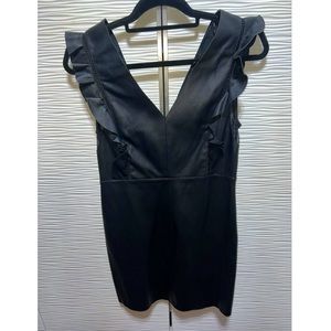 Zara faux leather pinafore dress